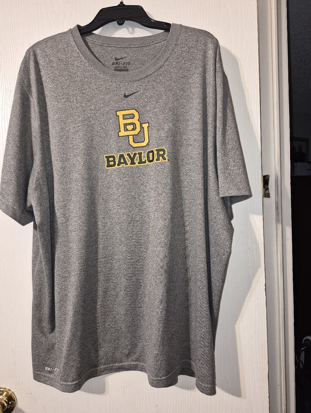 Nike Gray Baylor 'BU' Logo Dri-FIT Short Sleeve Tee